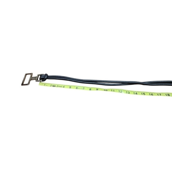 Seventy Black Leather Rope Belt or Necklace w Silver Meta main image 10